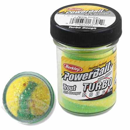 Паста  Berkley  PowerBait Select Glitter Turbo Dough  - Spring Green/Yellow