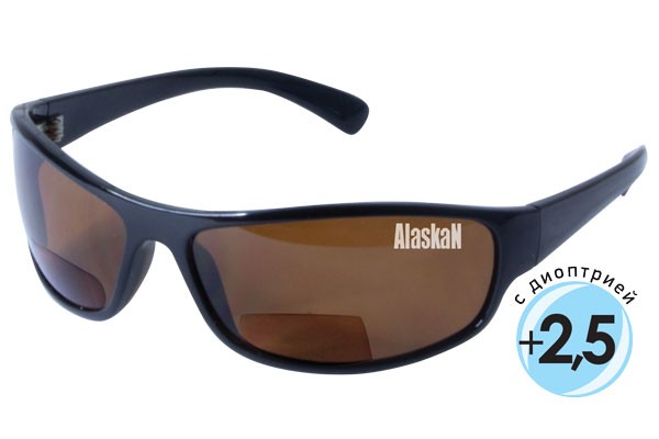 Поляризационные очки для рыбалки Alaskan AG20-01 Anvik коричневые "diopter +2.5"
