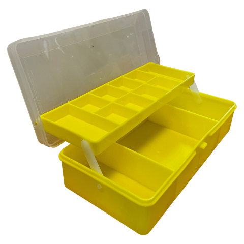 Коробка рыболовная для приманок 210х110х50 мм желтая