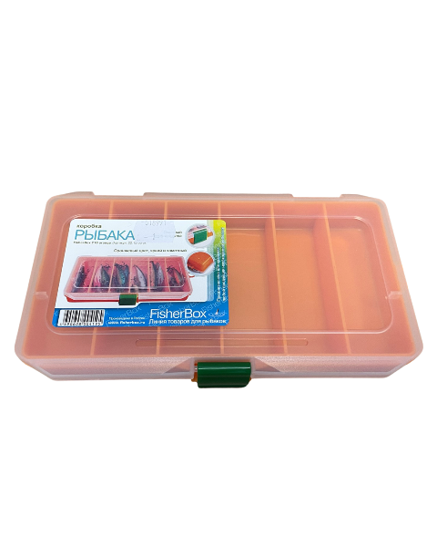 Коробка рыболовная для приманок Fisherbox 216 (22х12х03) малая оранжевая
