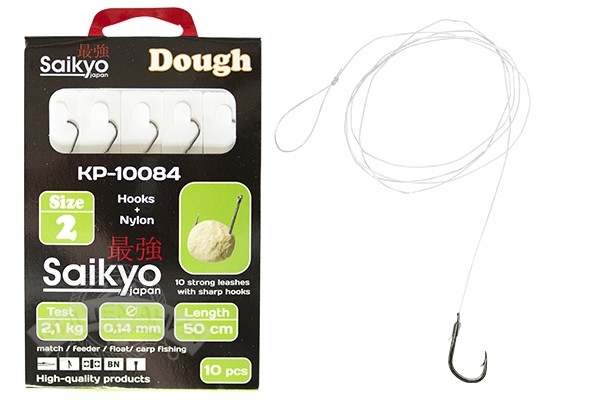 Крючки Saikyo KP-10084 Dough BN (10 шт) с поводком