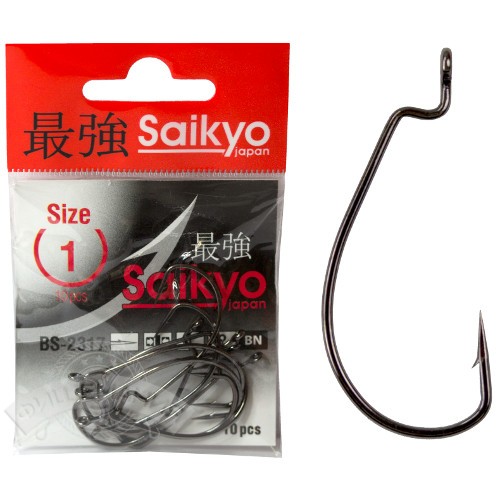 Крючок офсетный Saikyo BS-2317 BN для силиконовых приманок