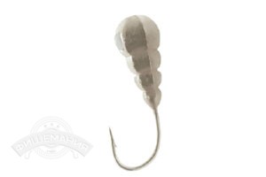 Мормышка ECOPRO Deluxe Гусеница с отверствием 3мм, #001 гальваника (5 шт)