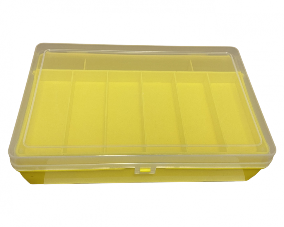 Коробка рыболовная для приманок 235х150х65 мм желтая