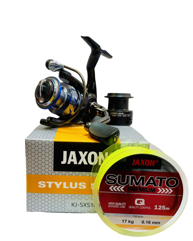 Катушка для спиннинга Jaxon Stylus SX 1000 с шнуром 0,16 мм 125 м желтый