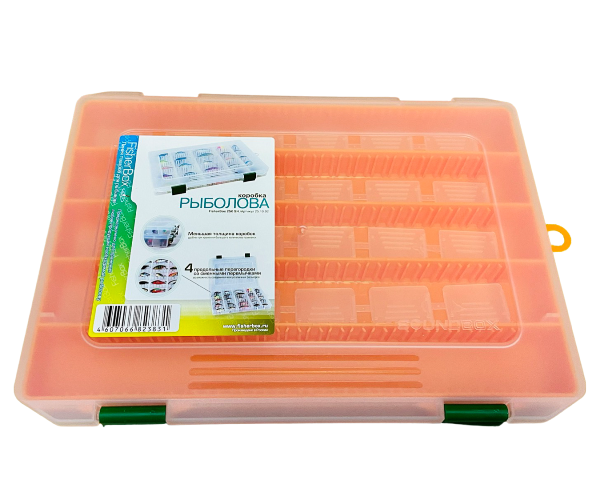 Коробка рыболовная для приманок Fisherbox 250 sh (25х19х02) slim оранжевая