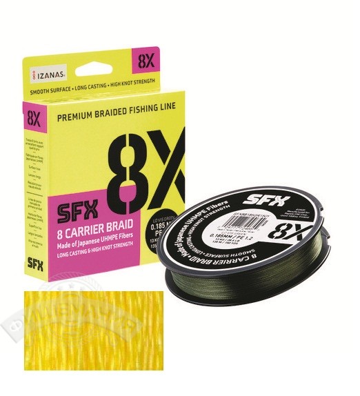 Леска плетеная Sufix SFX 8X желтая 135 м PE
