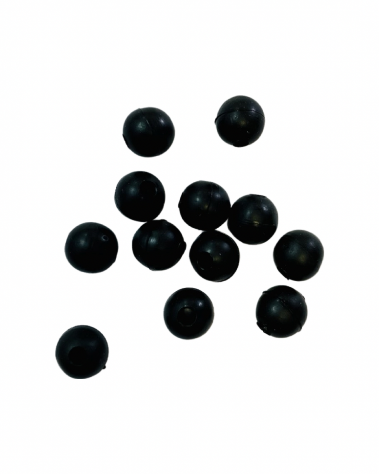 Бусина силиконовая d.9 черная (12 шт)